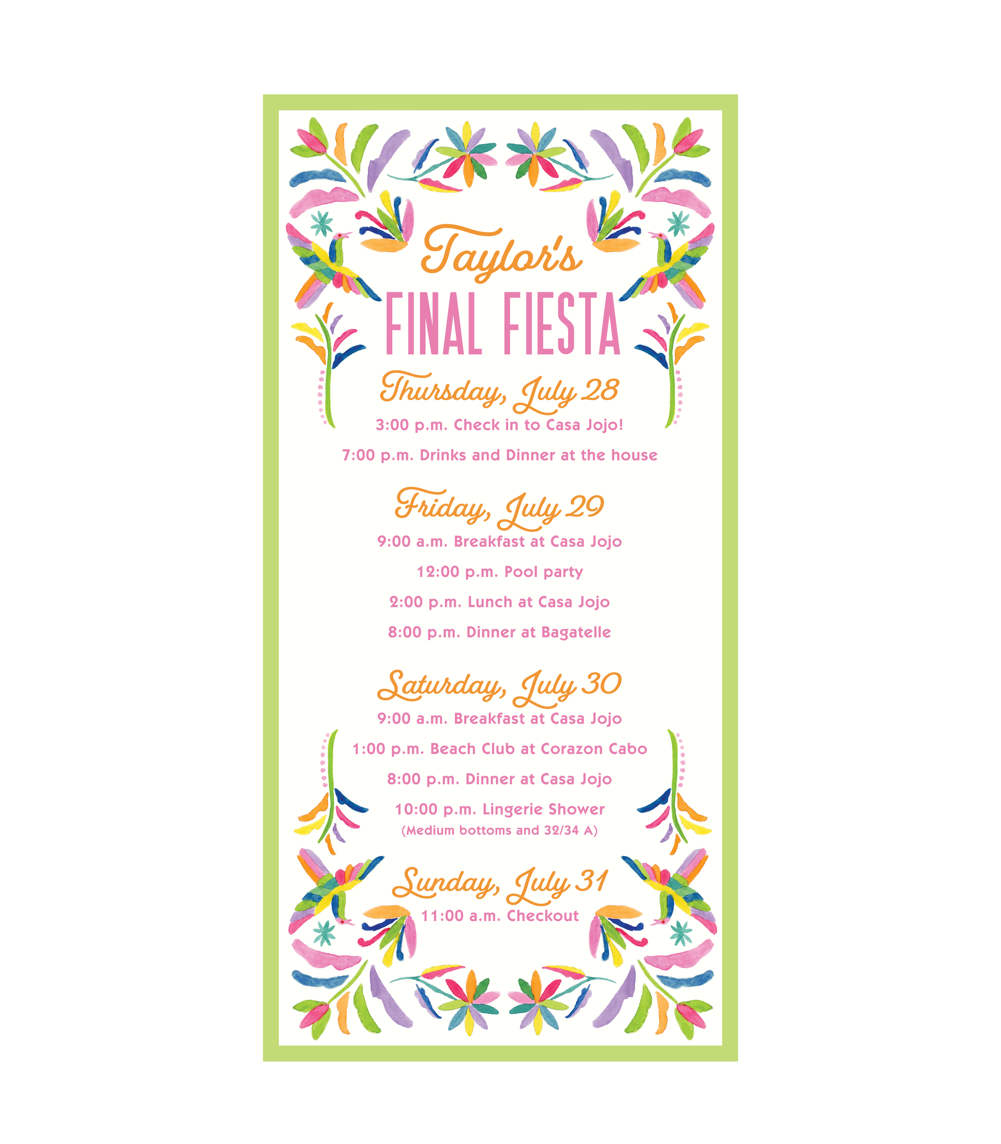 Fiesta Program Layout Examples Fiesta | Itinerary - Carly Creative Co.